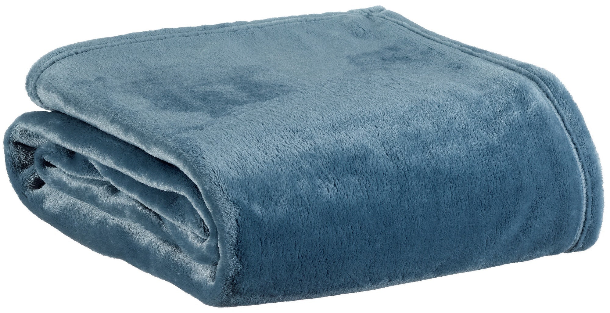 plaid riciclato theo pacifico, colore pacifico, taglia 130 x 160. plaid piegato in vista frontale su fondo bianco, perfetto...