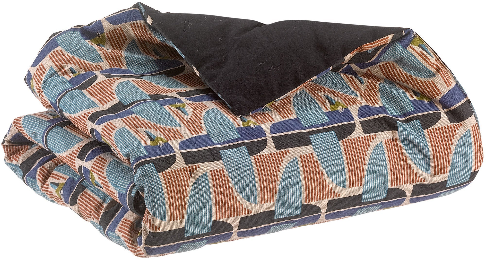 plaid stampato farel multico, colore multico, taglia 135 x 200. plaid piegato in vista frontale su fondo bianco, perfetto...