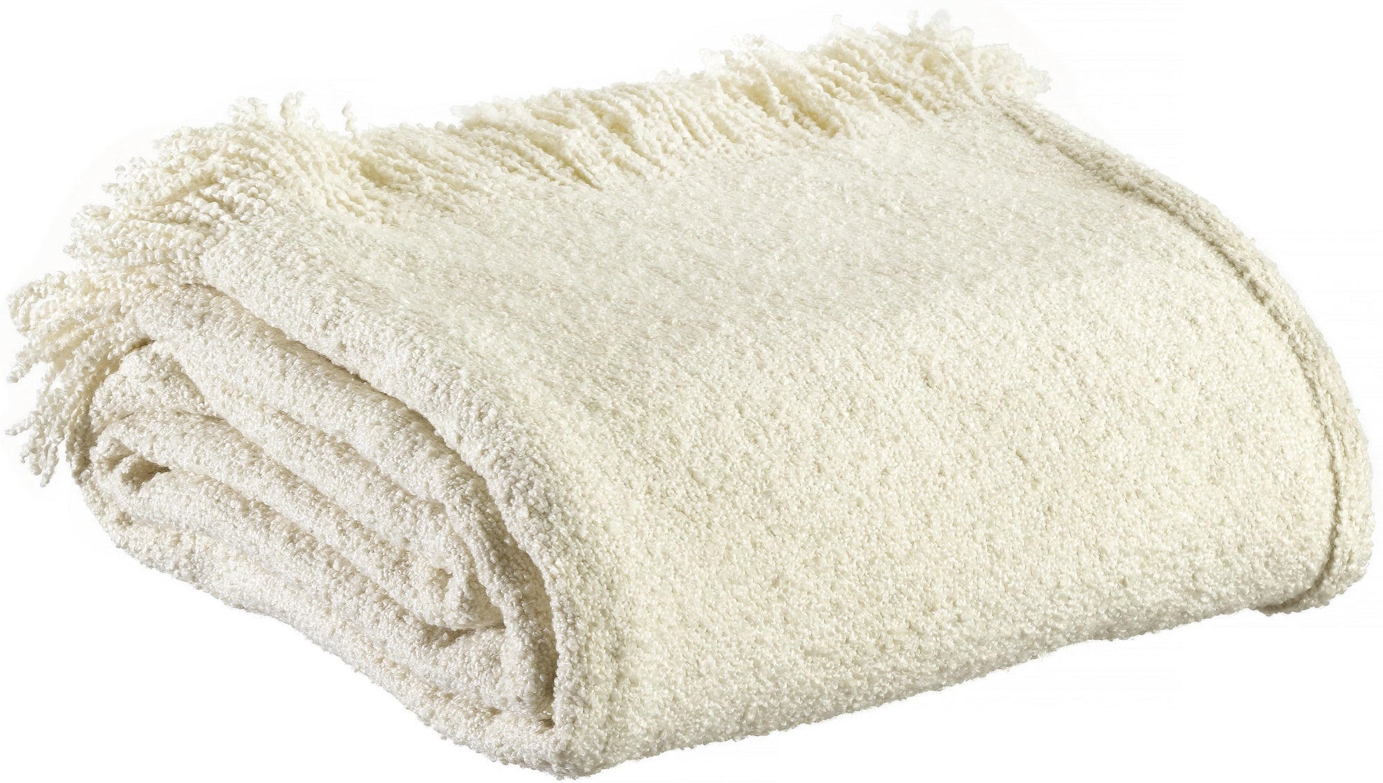 plaid tinta unita jane neve, colore neve, taglia 130 x 160. plaid piegato in vista frontale su fondo bianco, perfetto per...