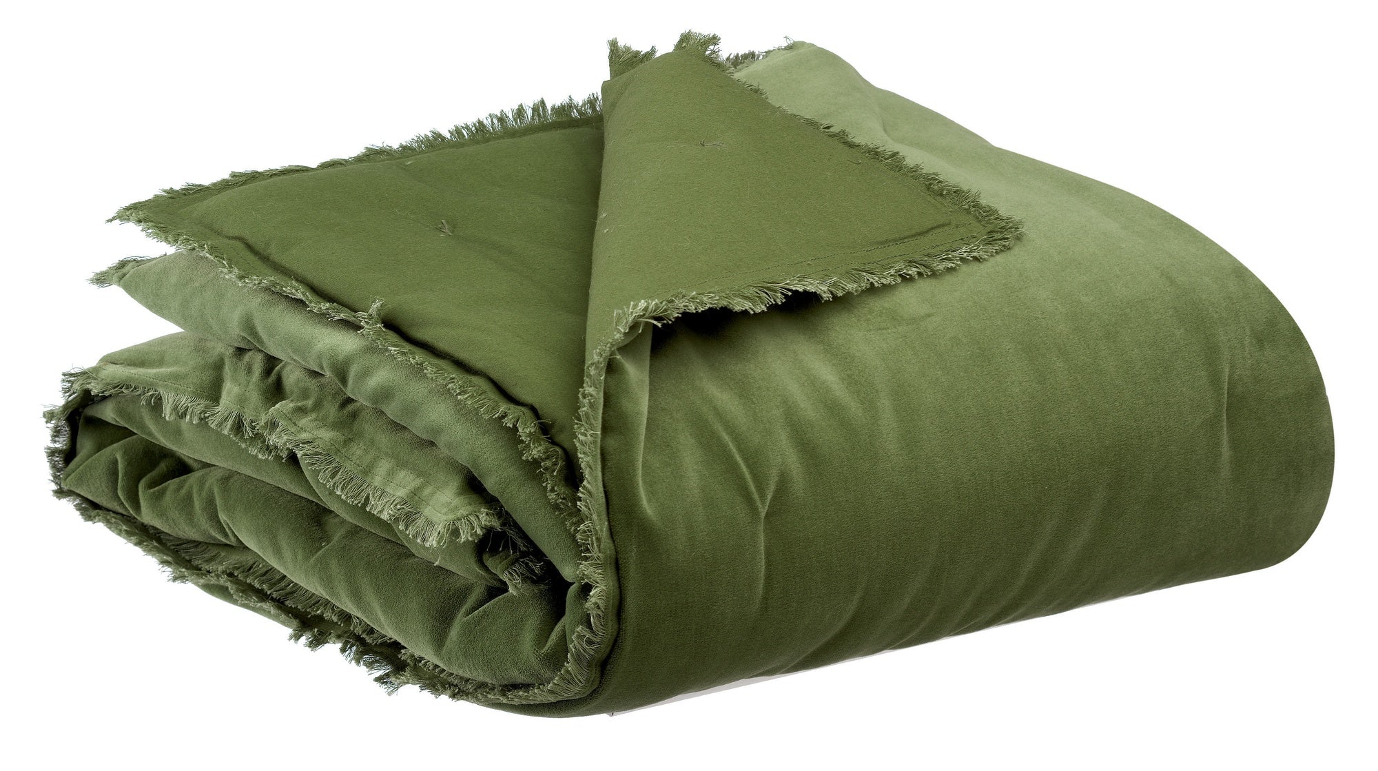 plaid tinta unita fara eucalipto, colore eucalipto, taglia 135 x 200. plaid piegato in vista frontale su fondo bianco,...