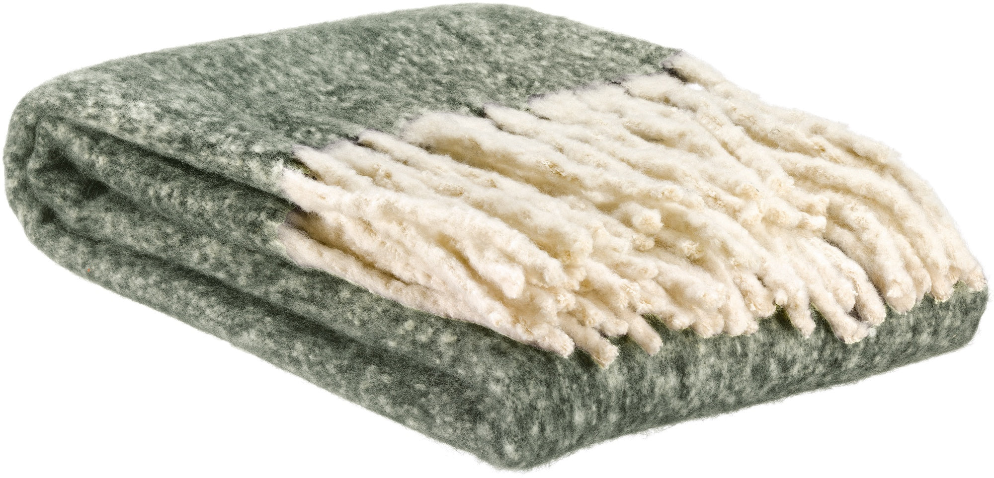 plaid tinta unita riciclato isabel oliva, colore oliva, taglia 130 x 160. plaid piegato in vista frontale su fondo bianco,...