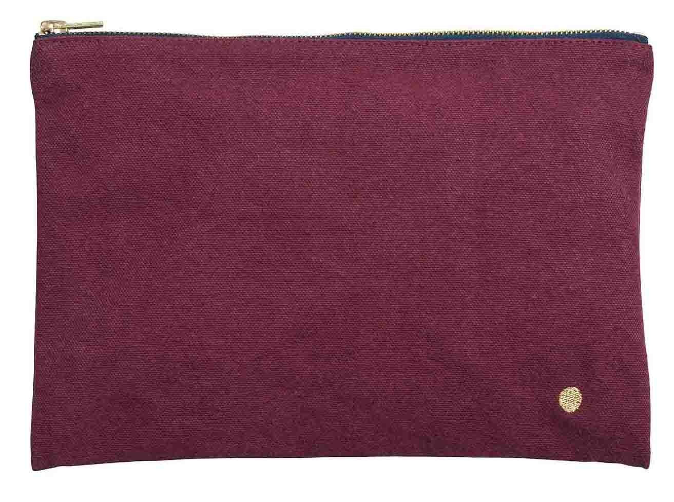pochette iona vino, colore vino, taglia 19 x 28 x 1. dettaglio del prodotto da bagno