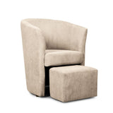 djerba tessuto soro 21 avorio con pouf estraibile, vista ambientata in soggiorno o angolo lettura