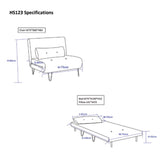 poltrona letto quarzo senza braccioli colore grigio scuro con piedini in metallo, ideale per creare un angolo relax in casa