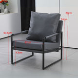 poltrona gimmy in ecopelle grigio scuro e struttura in metallo nero, perfetta per aggiungere comfort ed eleganza all’arredamento