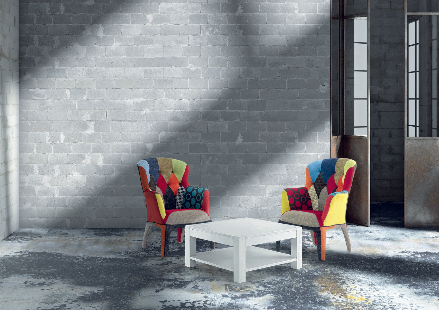 poltrona pigalle imbottita patchwork, dettaglio del rivestimento in tessuto o velluto