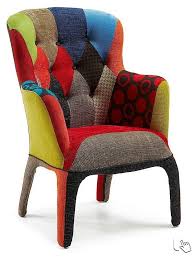 poltrona pigalle imbottita patchwork, ideale per creare un angolo relax in casa