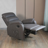 poltrona relax futura in nabuk grigio manuale 8 punti di massaggio, disponibile con funzione massaggio o alzapersona