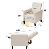 poltrona malea recliner 4 punti massaggianti in tessuto beige, perfetta per momenti di riposo o lettura
