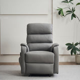 poltrona relax futura manuale 8 punti di massaggio in nabuk grigio chiaro, poltrona reclinabile con meccanismo manuale o elettrico