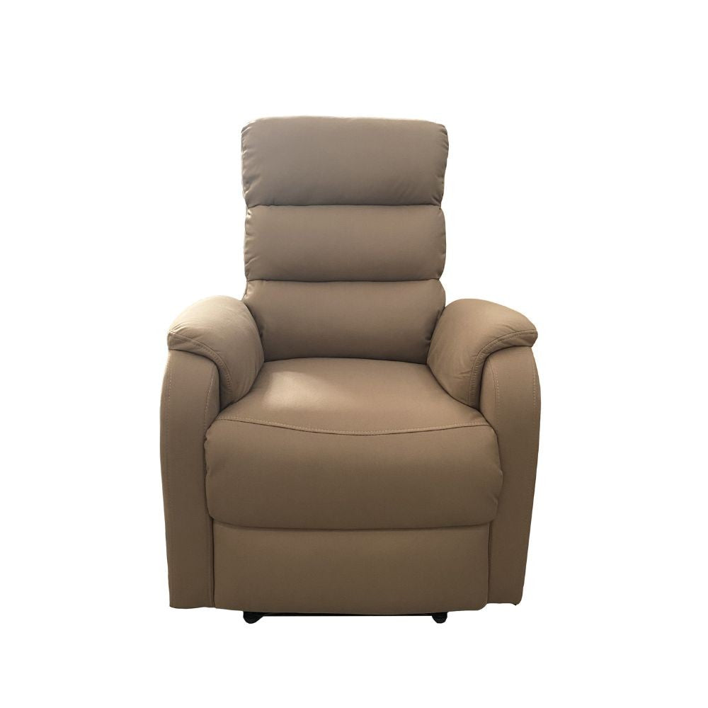 poltrona relax futura mozart taupè manuale 8 punti di massaggio, vista ambientata in salotto o stanza relax