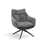 Poltrona ZERMATT in tessuto grigio e metallo nero