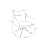 Poltrona ZERMATT in tessuto grigio e metallo nero