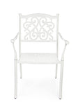 Set di 4 sedie con braccioli IVREA in alluminio bianco