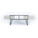 porta tv illia noce 106x30x48h mt190111, design elegante per integrare tecnologia e stile