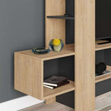 mobile porta tv troya rovere antracite con anta a ribalta, design elegante per integrare tecnologia e stile