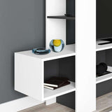 mobile porta tv troya bianco antracite con anta a ribalta, design elegante per integrare tecnologia e stile