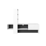 mobile porta tv troya bianco antracite con anta a ribalta, supporto stabile per TV di grandi dimensioni