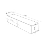 mobile porta tv sospeso francy rovere antracite ante a ribalta 135x31.7x25 cm., ideale per organizzare console, decoder e accessori