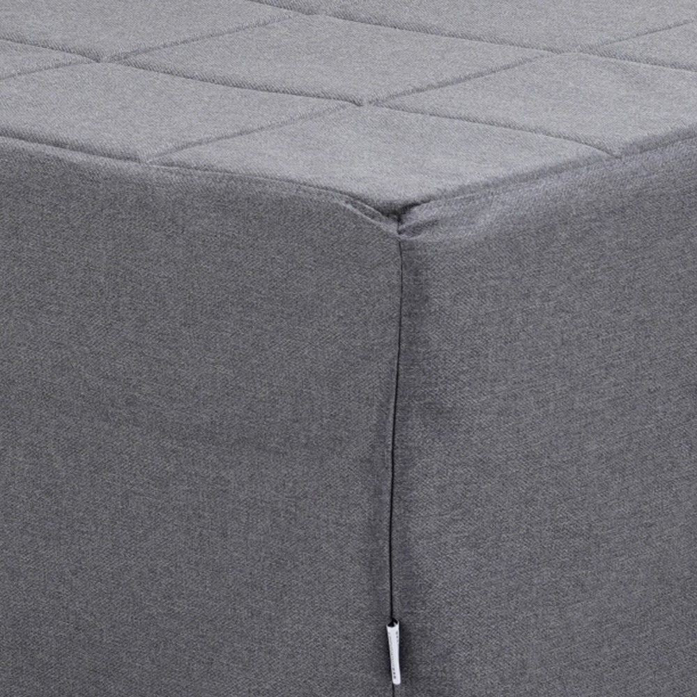 pouf letto singolo pieghevole vega tessuto colore grigio, design compatto per piccoli spazi e ambienti moderni