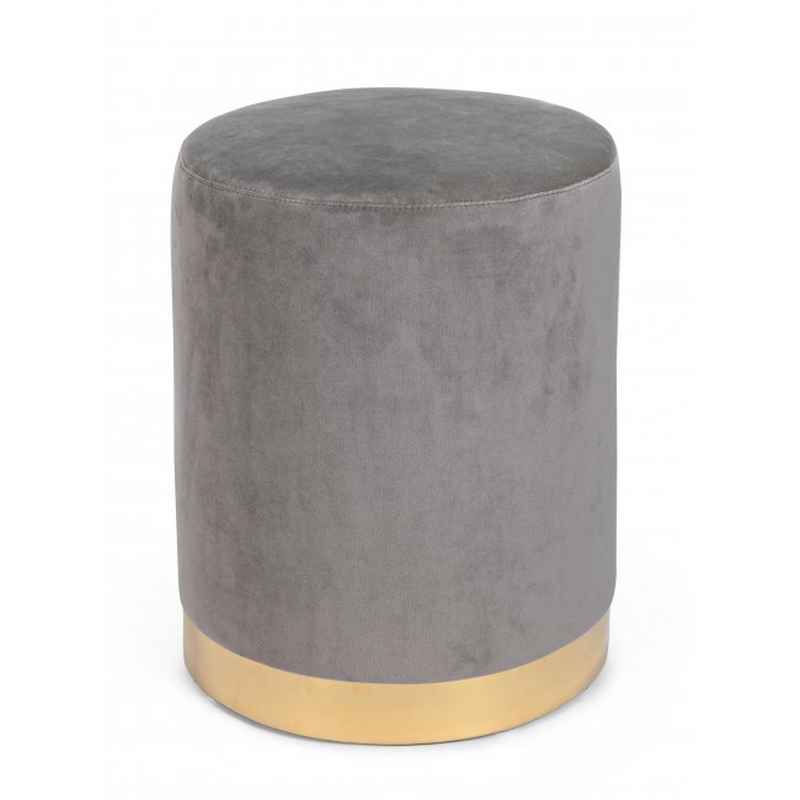 pouf lucilla grigio, pouf imbottito in tessuto o velluto con seduta confortevole
