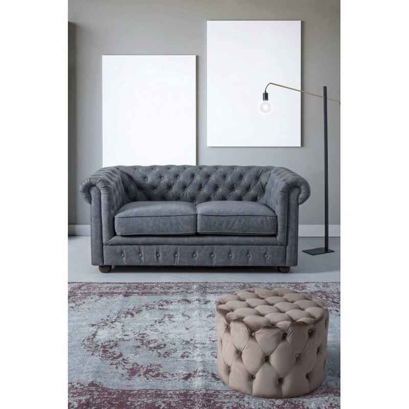 pouf lorella tortora, dettaglio delle cuciture e materiali di rivestimento