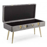 Panca contenitore POLINA grigio 80X34X42 cm