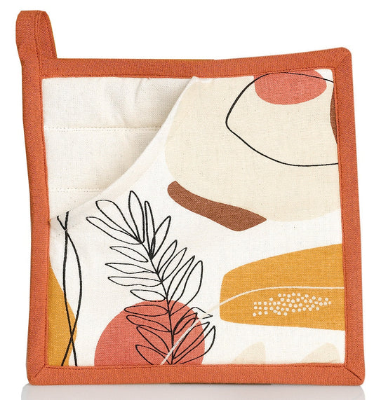 guanto da forno 2 in 1 legno multico, colore multico, taglia 20 x 20. presina da cucina su sfondo neutro per una visione chiara del prodotto