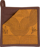 presina 2 in 1 riciclata etna ambra, colore ambra, taglia 20 x 20. presina da cucina su sfondo neutro per una visione chiara del prodotto