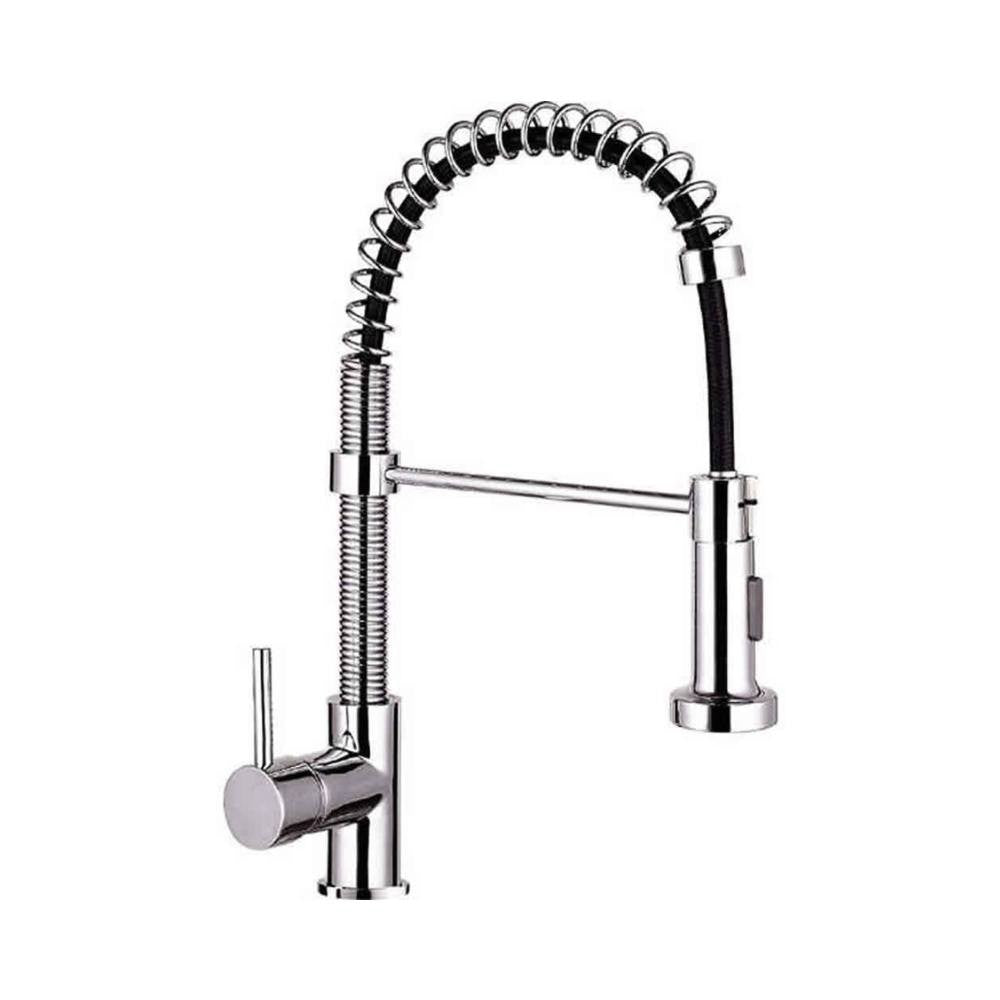 miscelatore da cucina anaconda con doccetta estraibile a molla cromato, rubinetto visto frontalmente