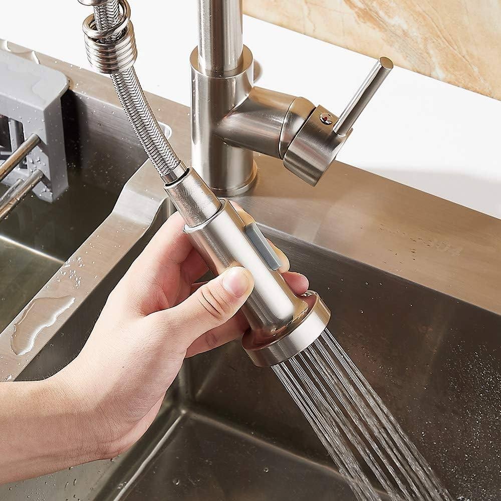 miscelatore da cucina anaconda con doccetta estraibile a molla cromato, prodotto per impianto idraulico domestico