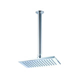 soffione da soffitto linear, rubinetto visto frontalmente