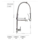 miscelatore grand chef, rubinetto visto frontalmente