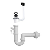 sifone 1 via con attacco lavastoviglie e piletta 2'', rubinetto visto frontalmente