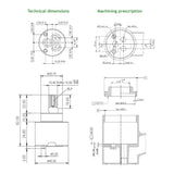 cartuccia corta 40 mm per miscelatore da cucina, accessorio per cucina o bagno moderno