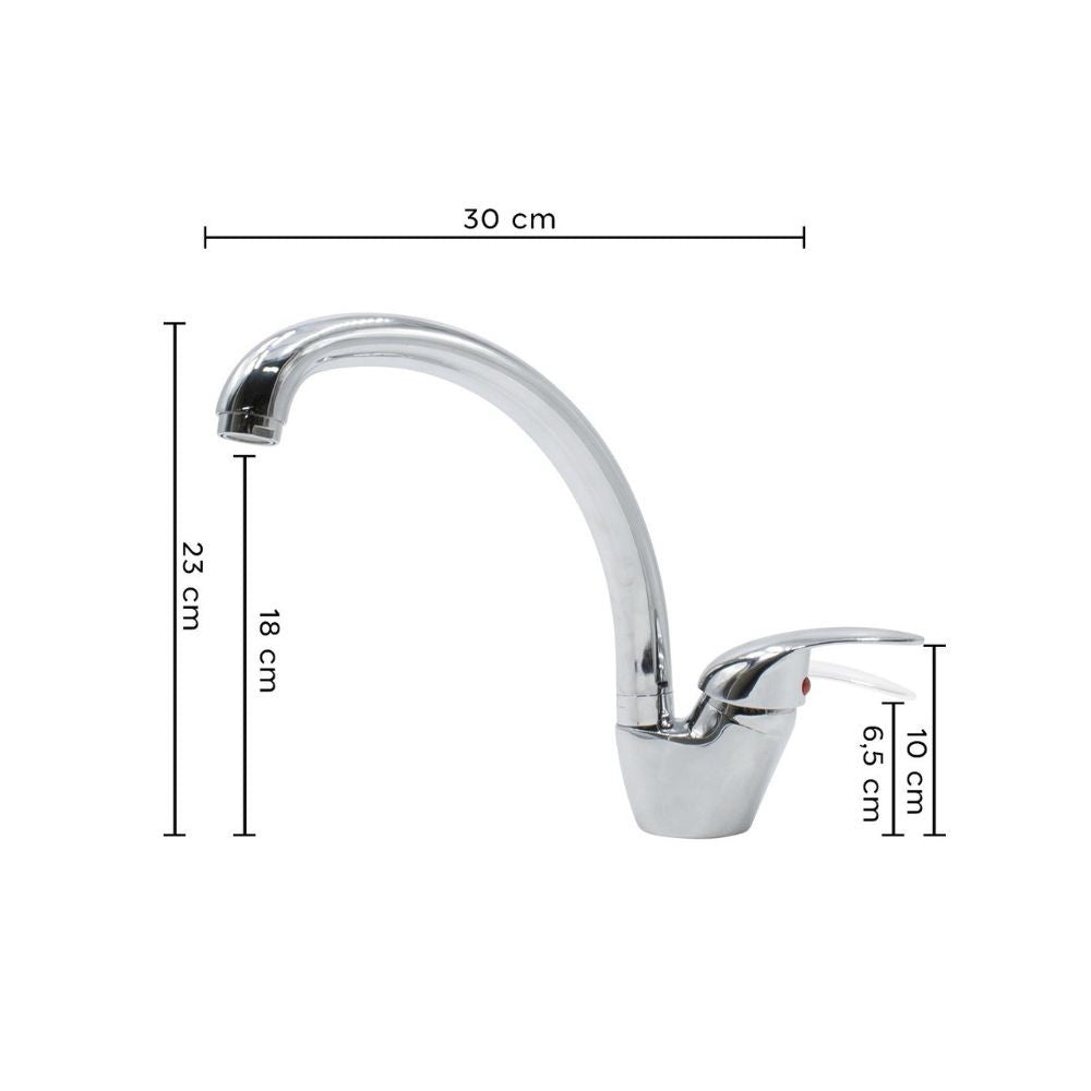 miscelatore ginevra canna alta colore avena, accessorio per cucina o bagno moderno