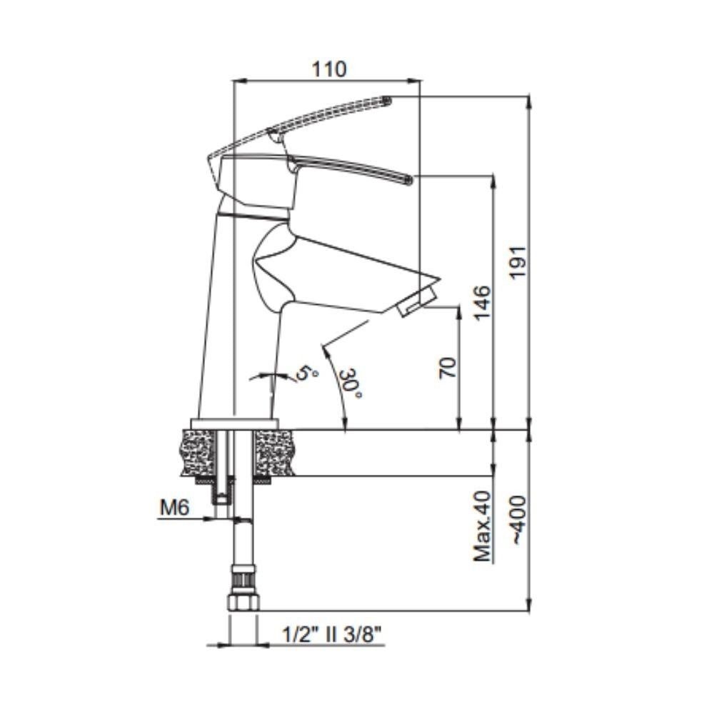 miscelatore bidet dynobis cromato con aeratore fisso, prodotto per impianto idraulico domestico