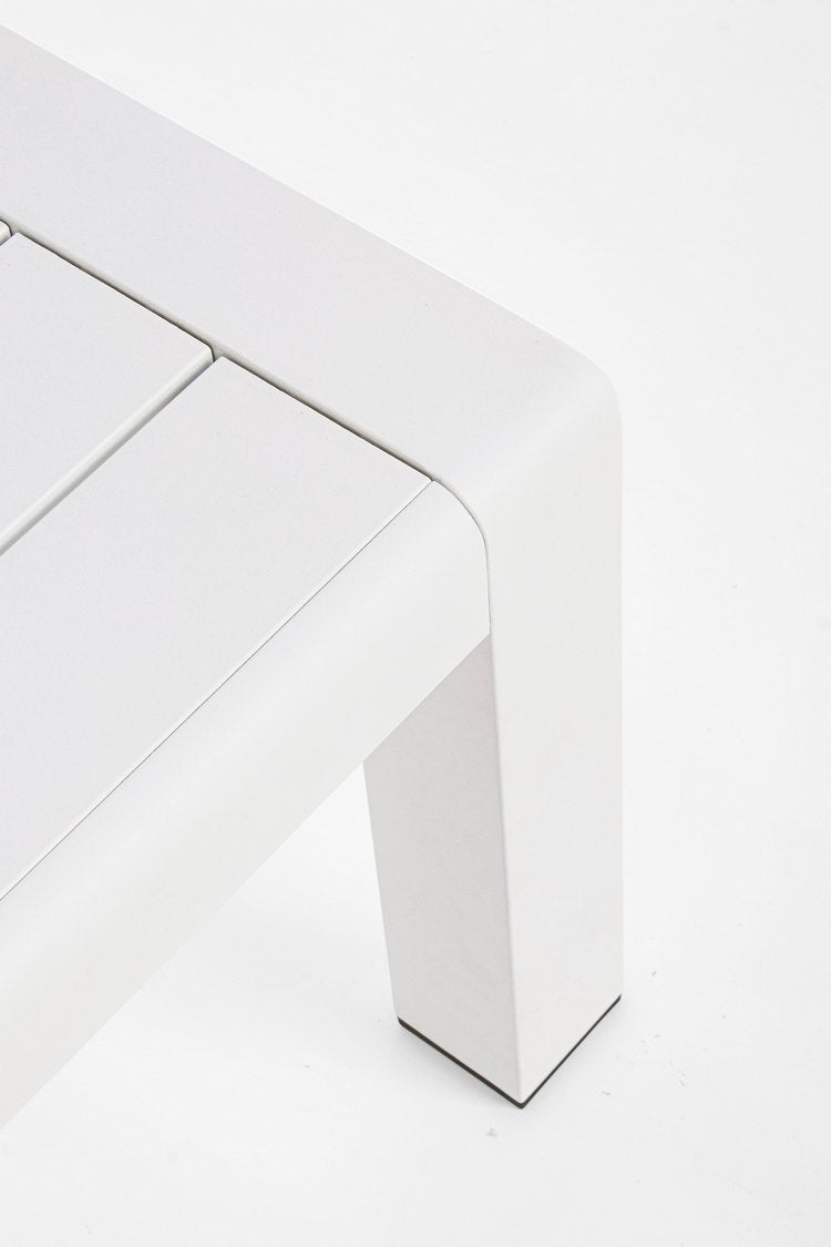 set salotto konnor con 2 divani e 1 tavolino in alluminio bianco, cuscini sfoderabili e resistenti agli agenti atmosferici