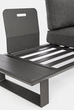 set salotto konnor con 2 divani e 1 tavolino in alluminio antracite, arredo outdoor raffinato e funzionale per ogni stagione