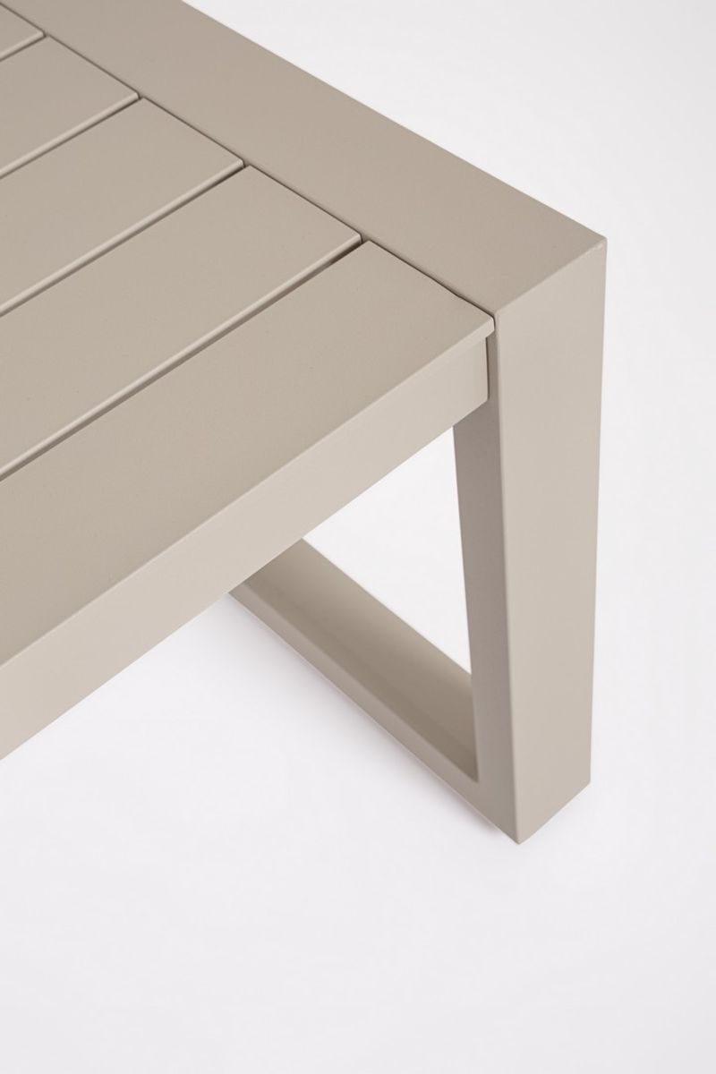 set salotto captiva con 1 divano, 2 poltrone e 1 tavolino in alluminio tortora e textilene tortora, struttura robusta e...