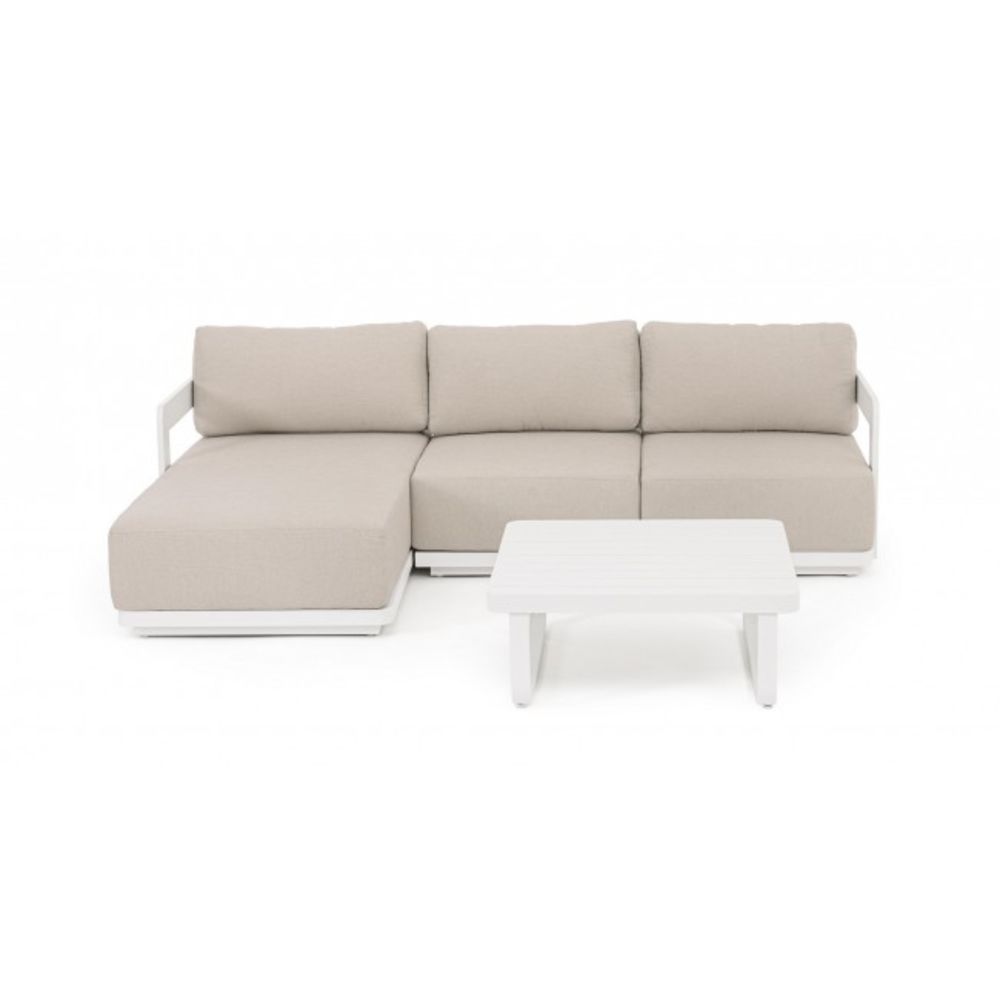 set salotto mariel con divano a 2 posti, chaise longue e tavolino, perfetto per momenti di relax all’aperto