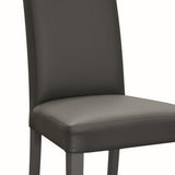 set di 2 sedie palmaria in ecopelle antracite e legno antracite, dettaglio della struttura in legno, metallo o plastica