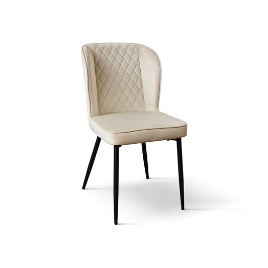 set di 4 sedie soho effetto velluto beige, sedia dal design moderno per sala da pranzo o soggiorno