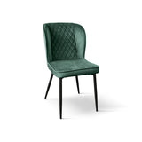 set di 4 sedie soho effetto velluto verdi, sedia dal design moderno per sala da pranzo o soggiorno