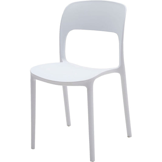 set di 4 sedie fuerteventura in polipropilene bianche, sedia per esterno resistente agli agenti atmosferici