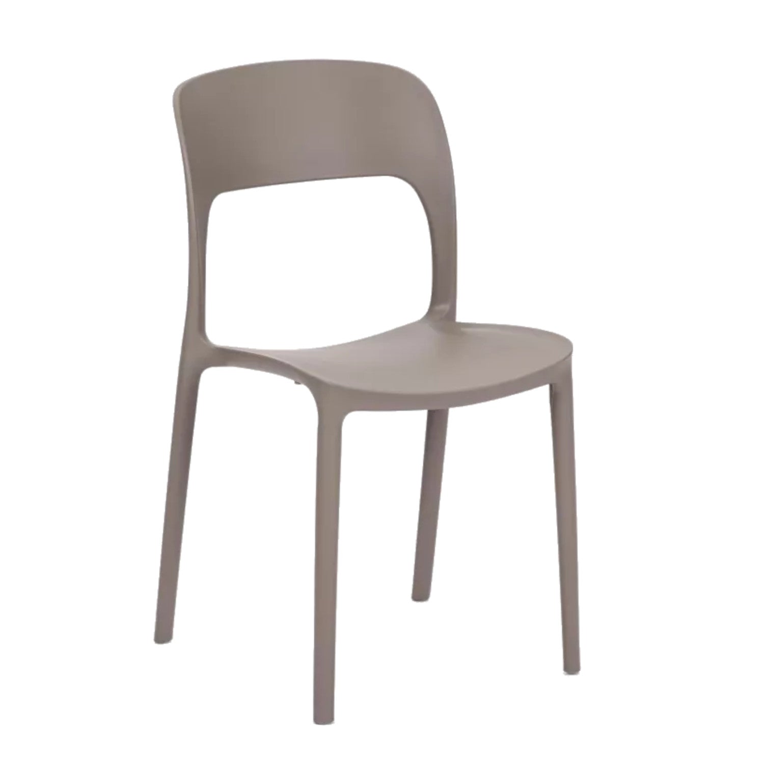 set di 4 sedie fuerteventura in polipropilene tortora, sedia per esterno resistente agli agenti atmosferici