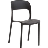 set di 4 sedie fuerteventura in polipropilene nere, sedia per esterno resistente agli agenti atmosferici