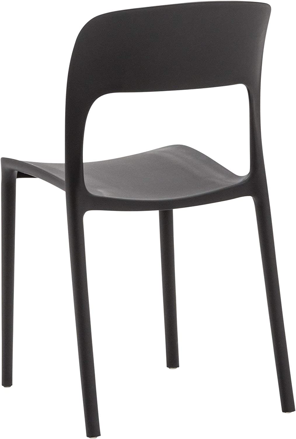 set di 4 sedie fuerteventura in polipropilene nere, ambientazione su terrazza, veranda o prato