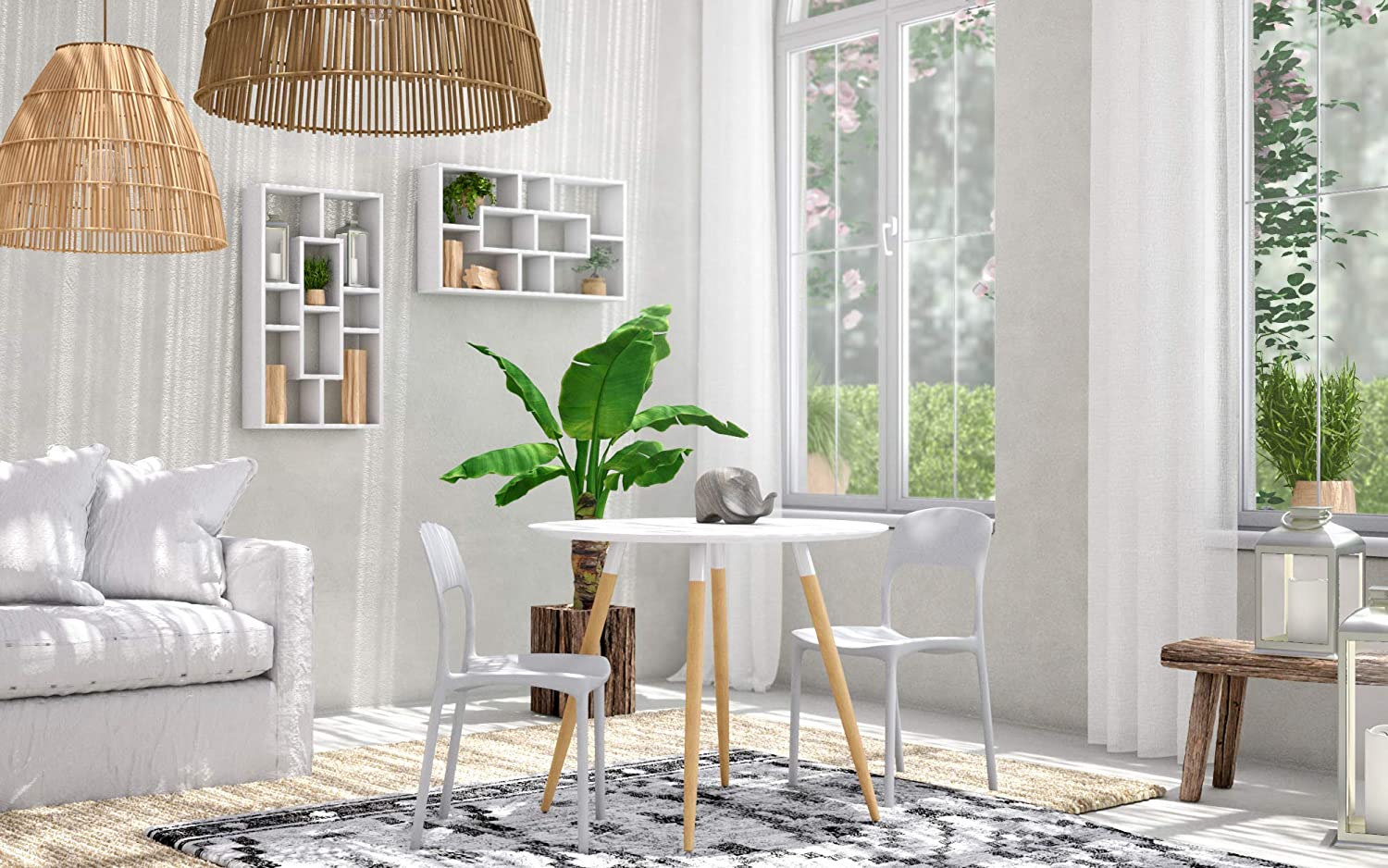 set di 4 sedie fuerteventura in polipropilene rosa, ideale per arredare con stile il tuo spazio outdoor