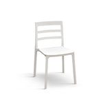 set di 4 sedie malaga in polipropilene bianco, sedia per esterno resistente agli agenti atmosferici